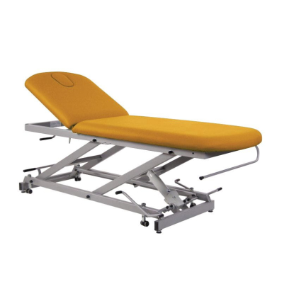 Table d'examen hydraulique 2 plans réglable en hauteur orange