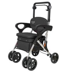 Déambulateur chariot de courses 4 roues à pousser avec siège Care Plus Playcare gris