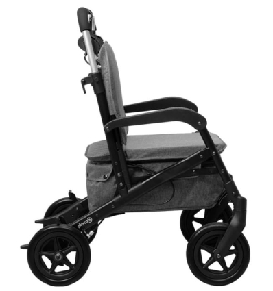 Déambulateur et chariot de courses 4 roues à pousser avec siège Care Lux