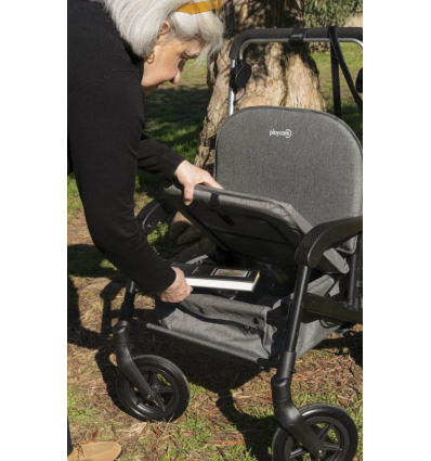 Déambulateur et chariot de courses 4 roues à pousser avec siège Care Lux