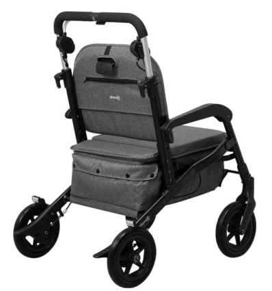 Déambulateur et chariot de courses 4 roues à pousser avec siège Care Lux