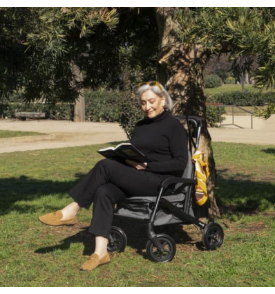 Déambulateur et chariot de courses 4 roues à pousser avec siège Care Lux