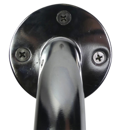 Barre d'appui douche PMR en acier chromé avec visses