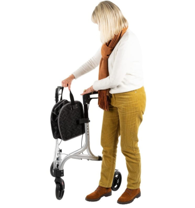 Déambulateur 3 roues ultra léger et pliable avec panier en aluminium