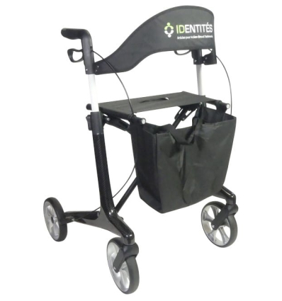 Déambulateur 4 roues léger et pliable avec siège Carbone Neo Smart noir