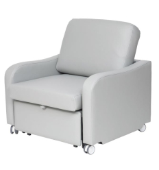 Chauffeuse convertible en lit 1 place tissu gris