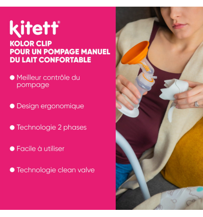 Poignée ergonomique Kolor Clip pour tire-lait manuel Kitett