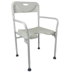 Chaise de douche pliante avec accoudoirs Tobago
