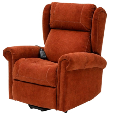 Fauteuil releveur électrique 4 moteurs massant et chauffant Nagoya terracotta