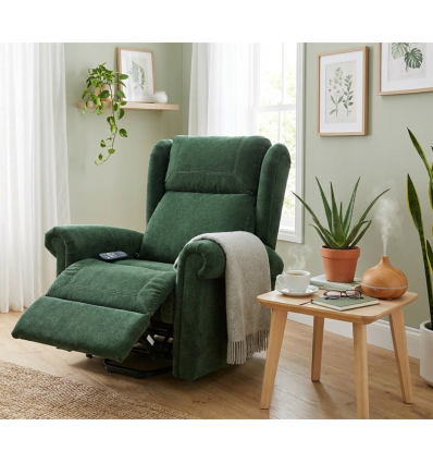 Fauteuil releveur électrique 4 moteurs massant et chauffant Nagoya vert foret