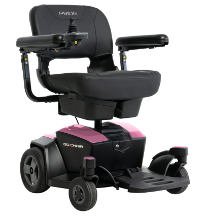 Fauteuil roulant électrique léger et démontable Go Chair Pride rose