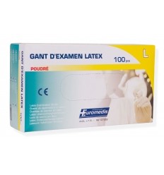 Boîte de 100 gants d'examen médicaux en latex