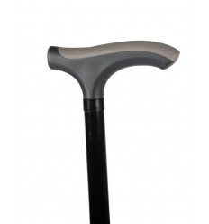Canne de marche T bi-matière Advance noire