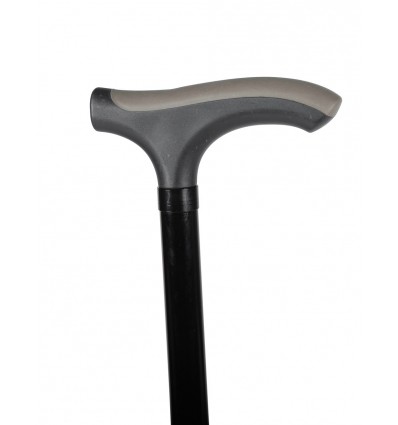 Canne de marche T bi-matière Advance noire
