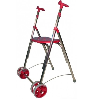 Déambulateur 2 roues ultra léger Kamaleon rouge