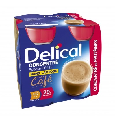 Boisson protéinée concentrée sans lactose Delical HP HC café