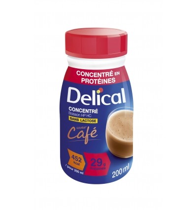 Boisson protéinée concentrée sans lactose Delical HP HC café