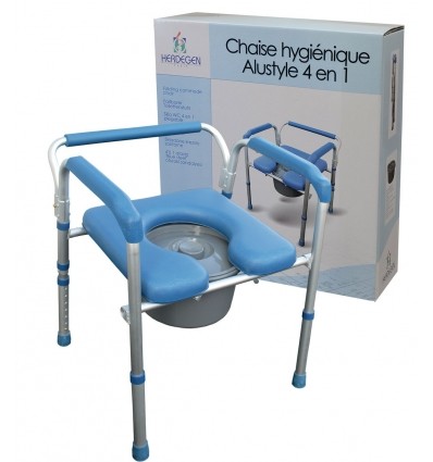 Chaise percée de toilette adulte pliante 4 en 1 Alustyle Herdegen