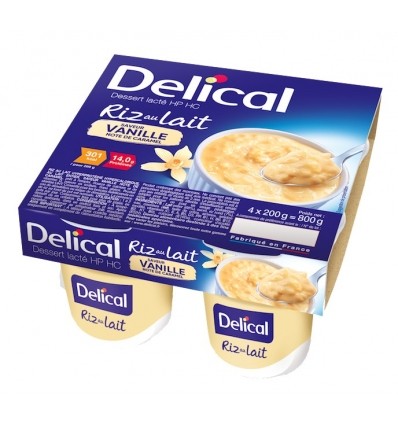 Delical riz au lait HP HC pack de 4 desserts vanille