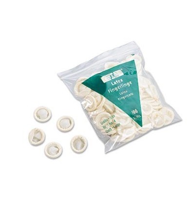 Sachet de 100 doigtiers roulés en latex non poudré