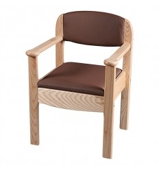 Chaise percée en bois Royale France Rehab marron