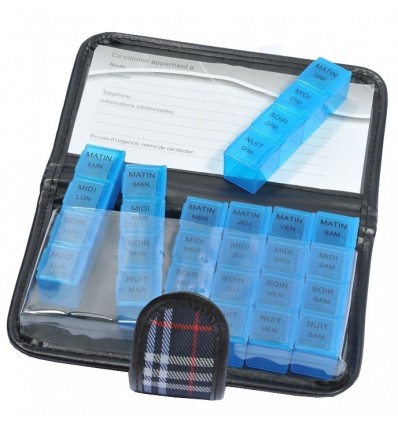 Pilulier semainier avec pochette Ergo