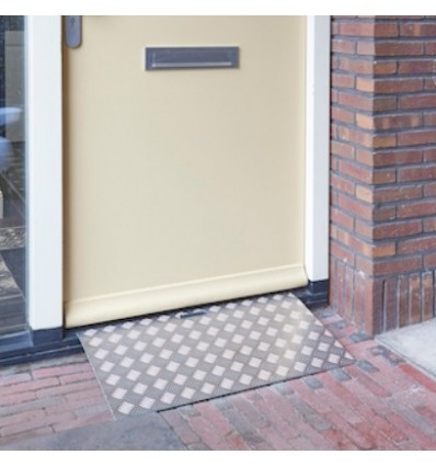 Rampe seuil de porte en aluminium antidérapant pour fauteuil roulant