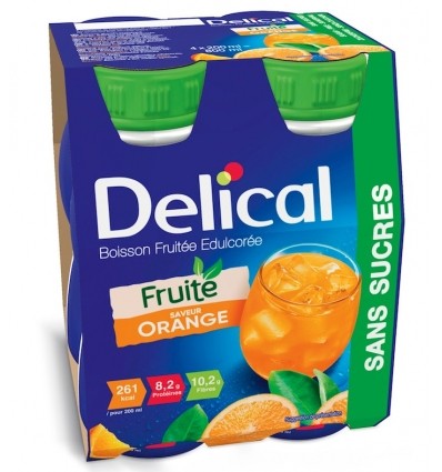 Boisson fruitée Edulcorée sans sucres Delical orange