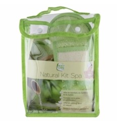 Kit de toilette avec fleur de bain, sangle dos, gant et brosse de massage Natural Spa Body Care