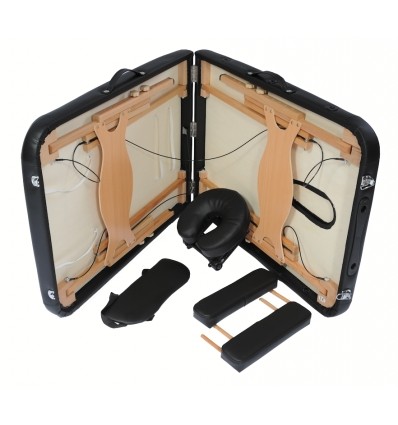 Table de massage pliante Kinbasic coloris noire pliée