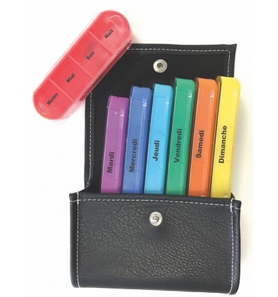 Pilulier semainier avec pochette médicament Evolution