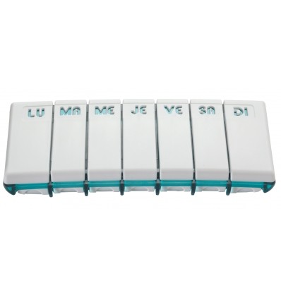 Pilulier semainier pour personne âgée Pilbox Tempo bleu